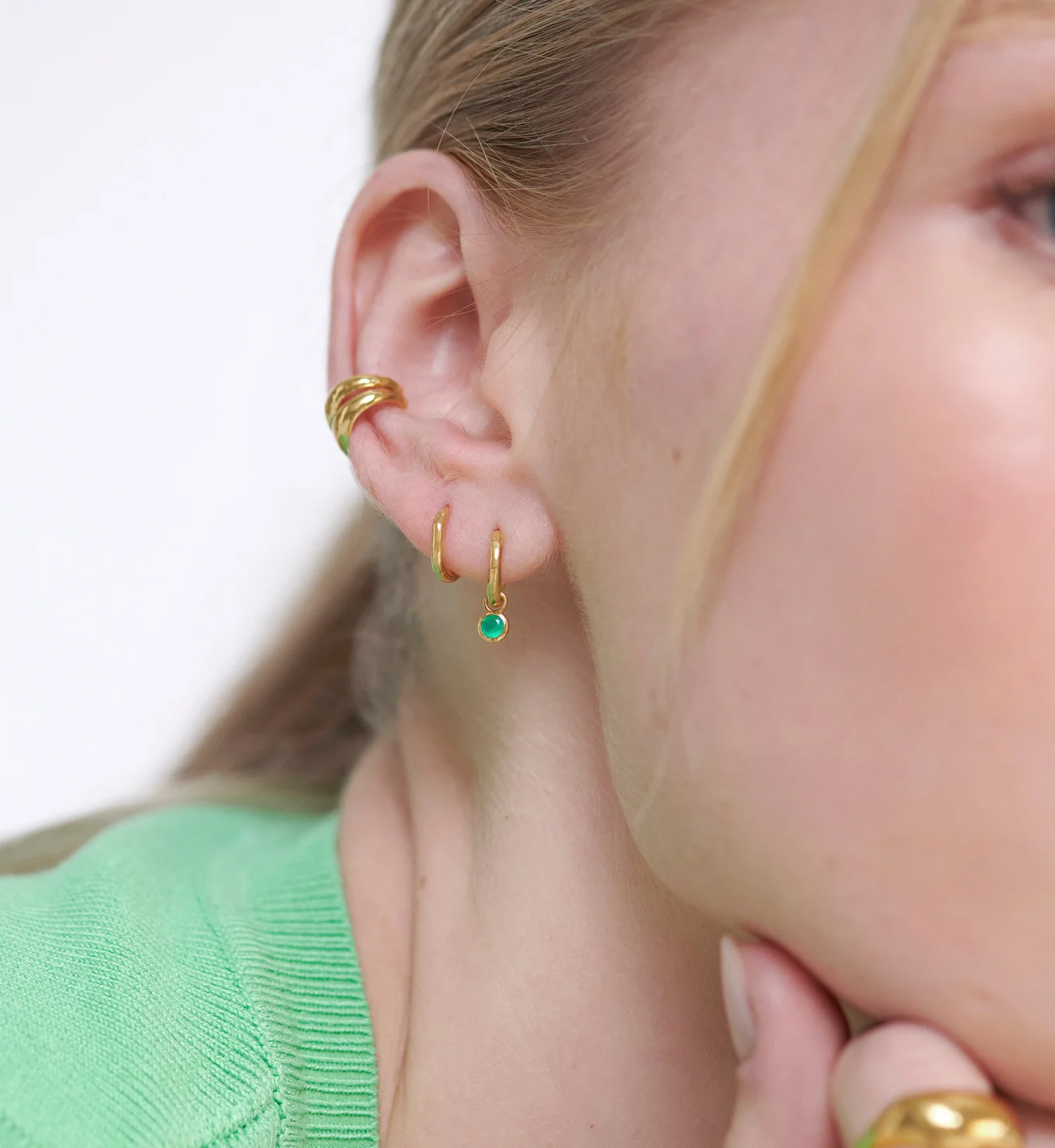 Gemstone Mini Huggie Earrings