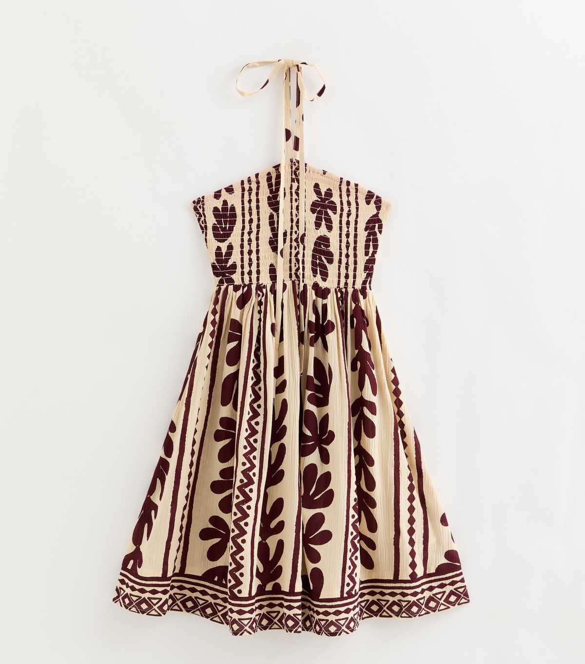 Brown Cactus Print Beach Mini Dress