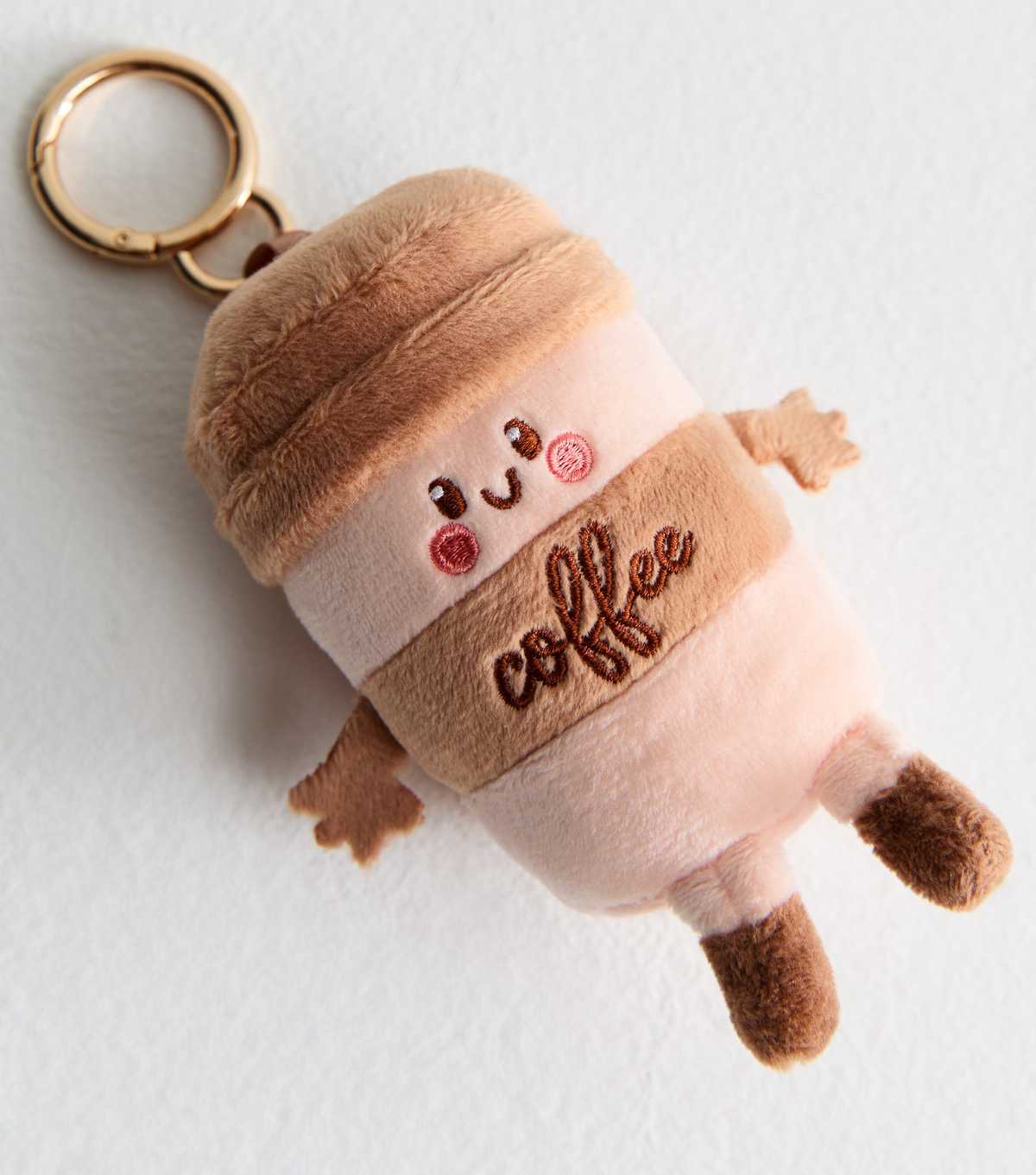 Brown Coffee Cup Plush Bag Charm