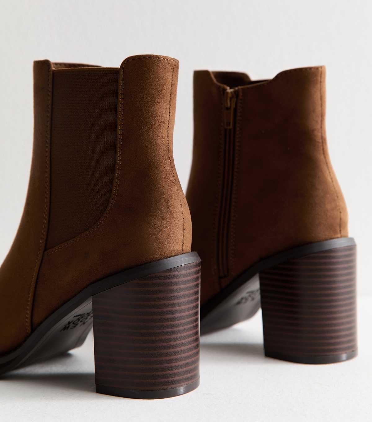 Tan Faux Suede Chelsea Ankle Boots